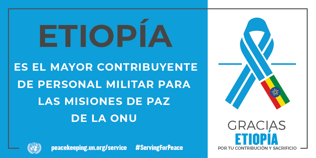 Etiopía es el mayor contribuyente de personal militar para las misiones de la paz de la ONU.