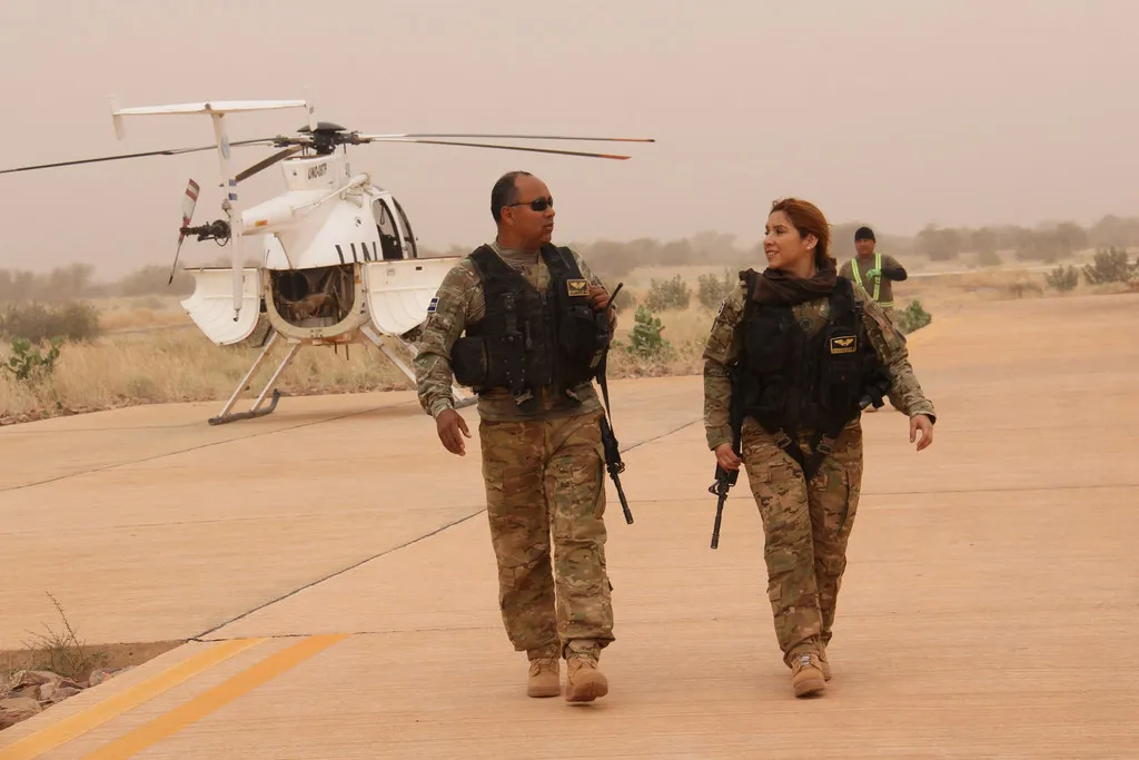 Captain Sandra Hernandez Vega (right) in Timbuktu, Mali