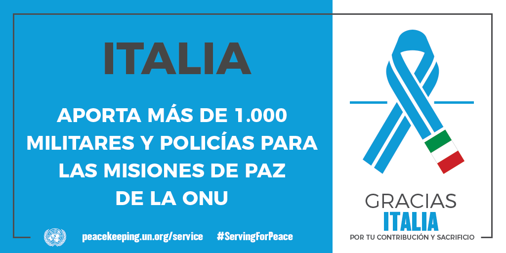 Italia aporta más de 1000 militares y policías para las misiones de la paz de la ONU.