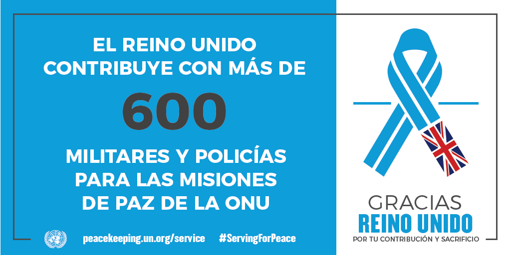 El Reino Unido aporta 600 militares y policías a las operaciones de mantenimiento de la paz de la ONU.