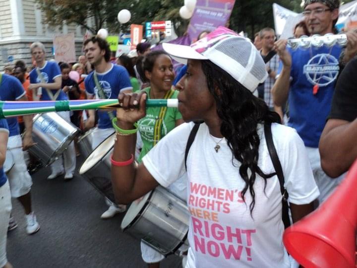 Anny marches for more resources and attention from decision makers in the fight against HIV/AIDS in Vienna in 2010. Photo courtesy Anny Modi
