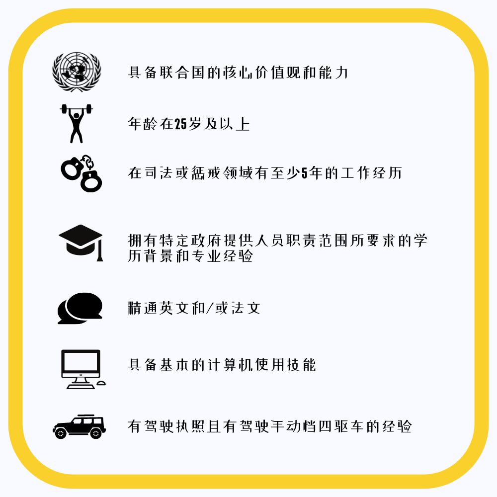 政府提供的司法或惩戒人员的最低要求